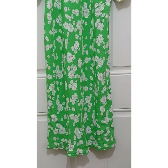 Rixo womens size 8 long maxi boho sweetheart green floral dress beach - Picture 3 of 8